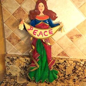 Peace metal wall decor.